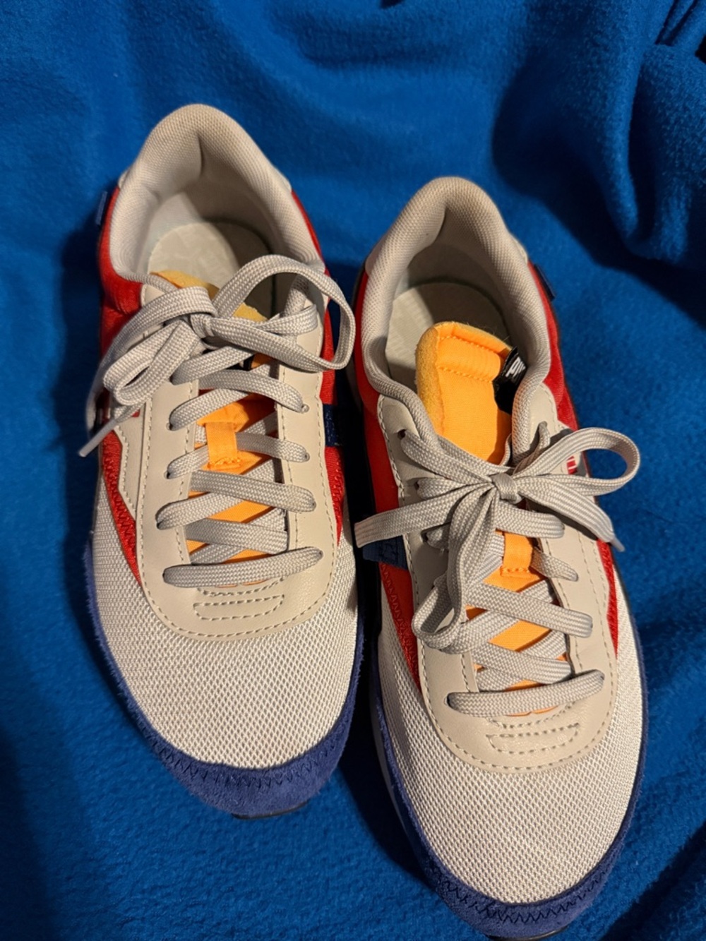 Puma Multicolor Retro Runner in Cream, Red, Blue & Yellow